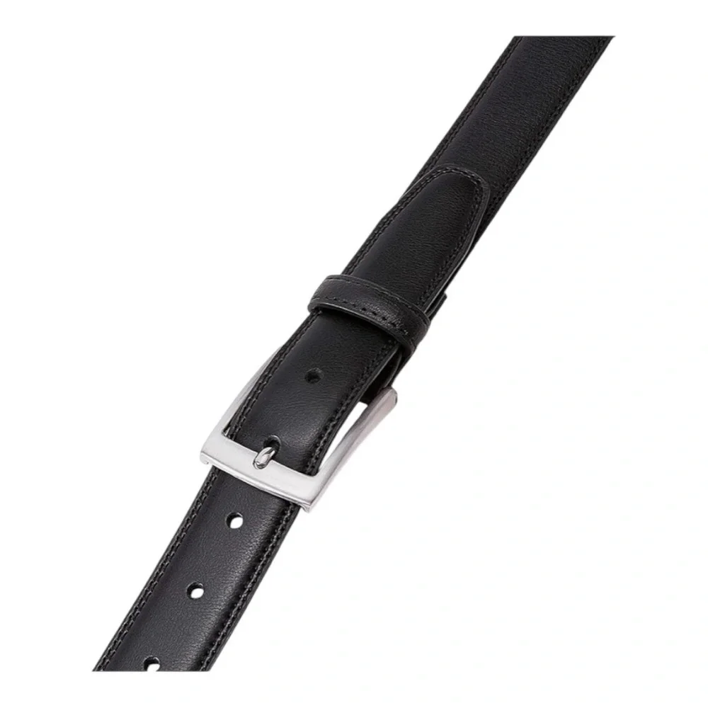 NWT-MILORDE-BLACK GENUINE LEATHER BELT-WAIST 42